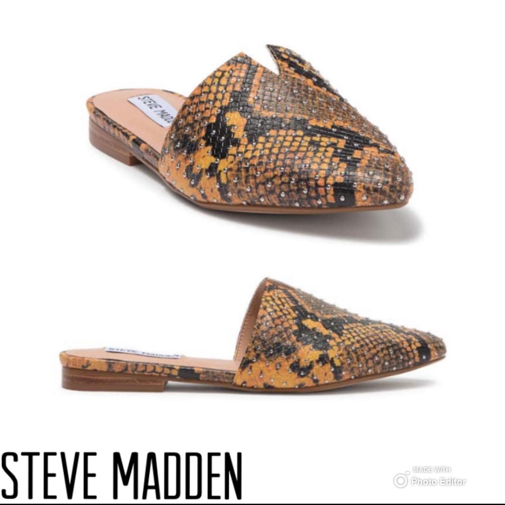 Steve Madden Ally Snake-Embossed Slip-On Mule